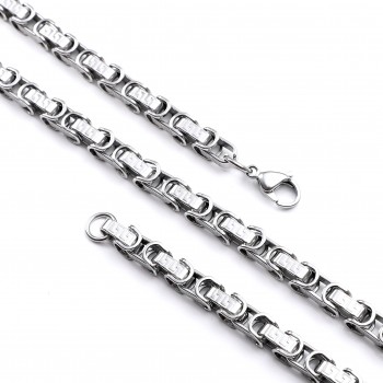 Kral Çelik Kolye Vrsc Desenli