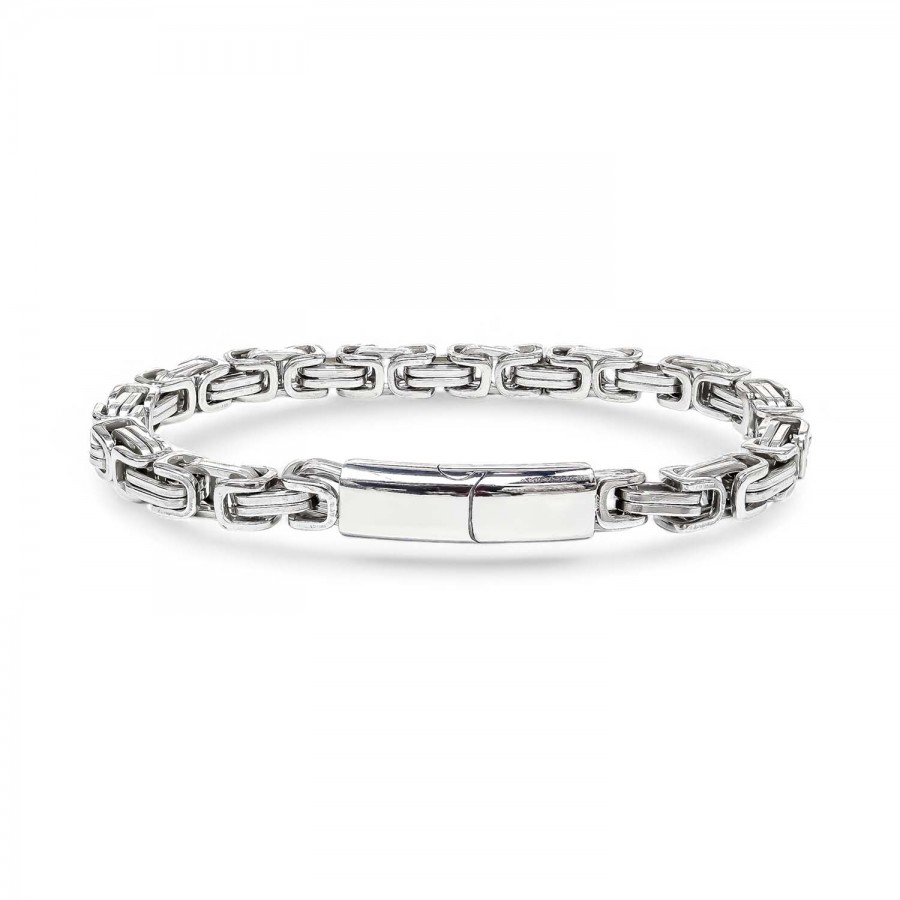 Kral Çelik Zincir Ve Kilit Bileklik 6Mm