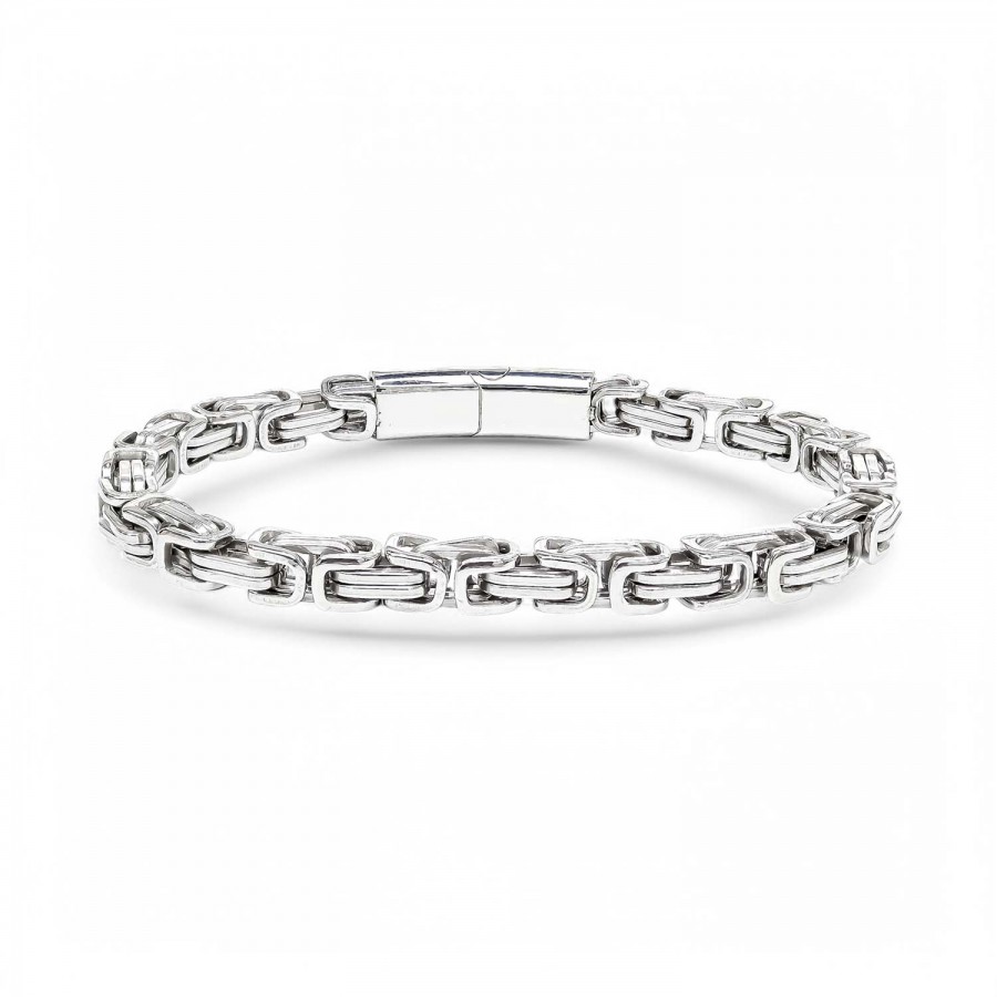 Kral Çelik Zincir Ve Kilit Bileklik 6Mm