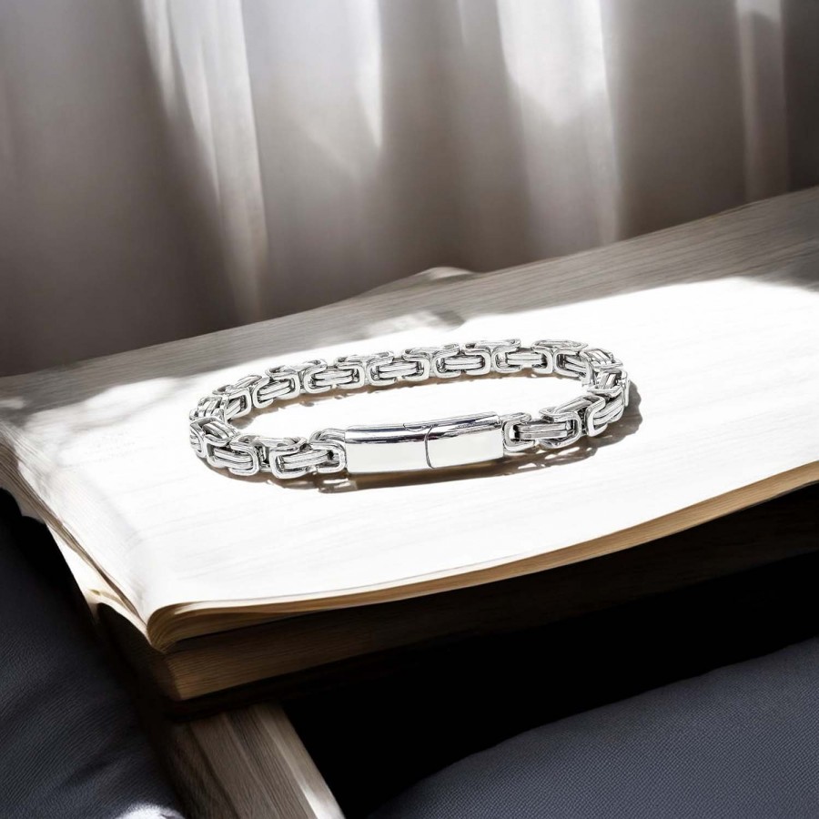 Kral Çelik Zincir Ve Kilit Bileklik 6Mm