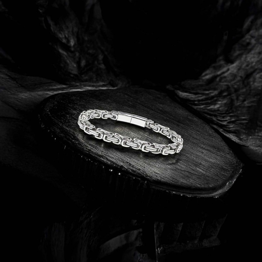 Kral Çelik Zincir Ve Kilit Bileklik 6Mm