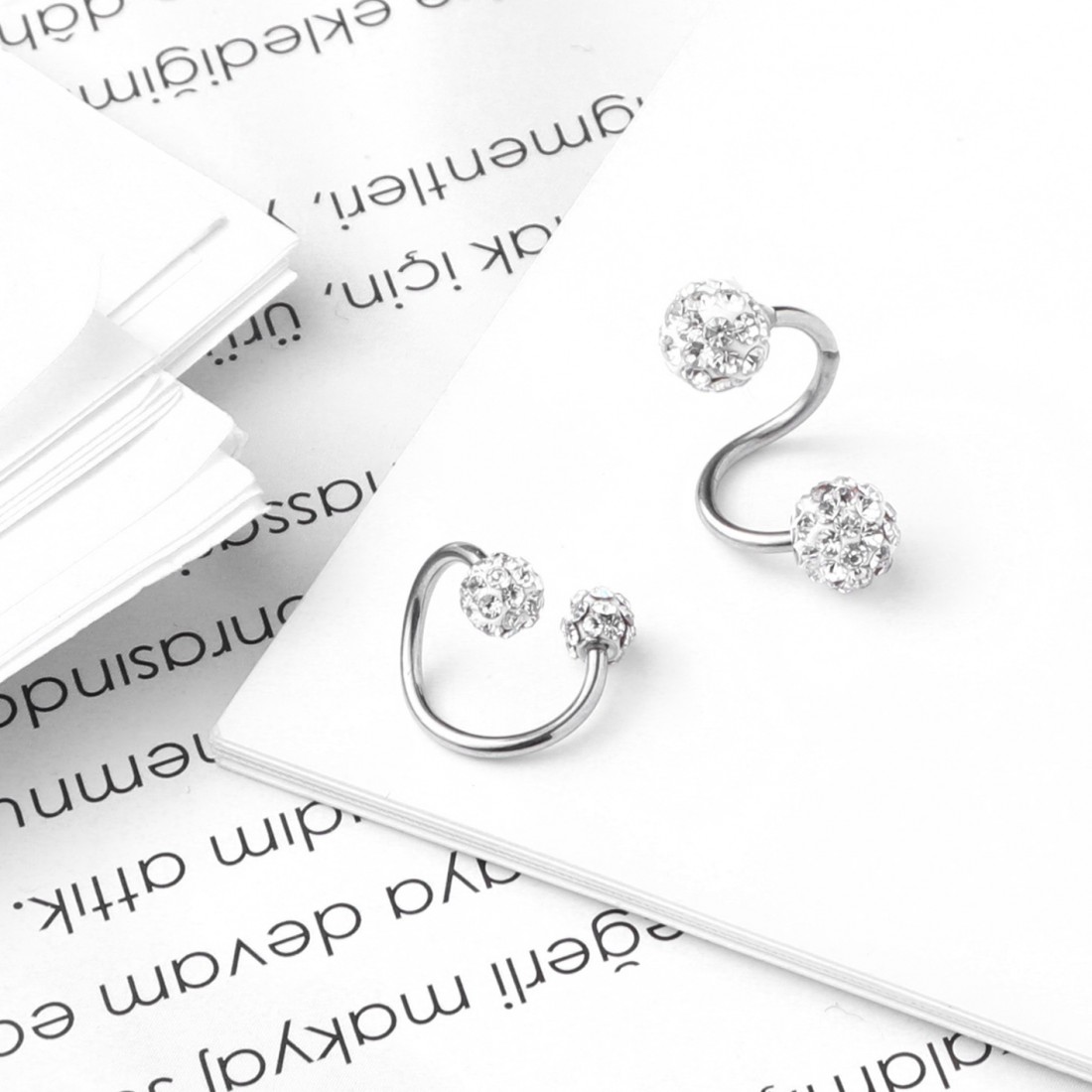 Kristal Top Burun Dudak Kaş Kulak Piercing