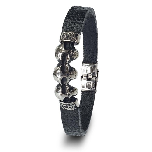 Kuru Kafa 316L Çelik Ve Orjinal Deri Billeklik