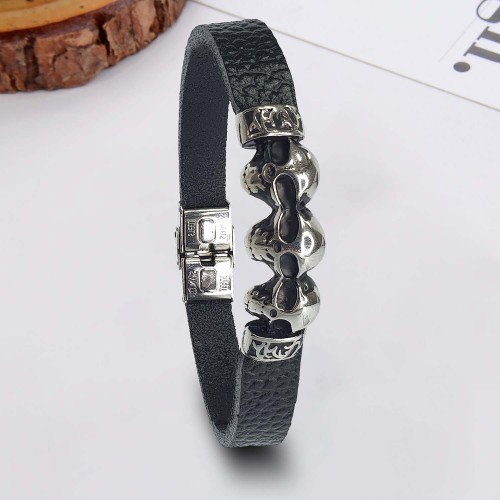 Kuru Kafa 316L Çelik Ve Orjinal Deri Billeklik