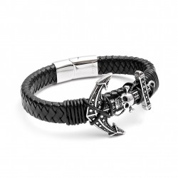 Kuru Kafa Çapa 316L Ayar Çelik Ve Orjinal Deri Billeklik