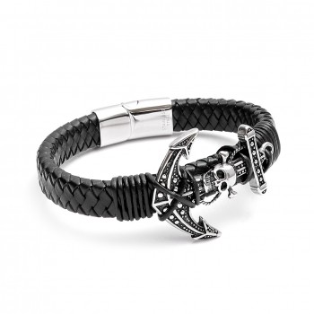 Kuru Kafa Çapa 316L Ayar Çelik Ve Orjinal Deri Billeklik