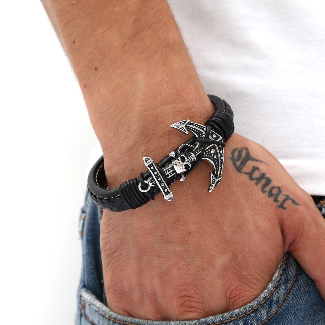 Toptan Kuru Kafa Çapa 316L Ayar Çelik Ve Orjinal Deri Billeklik Fiyatları