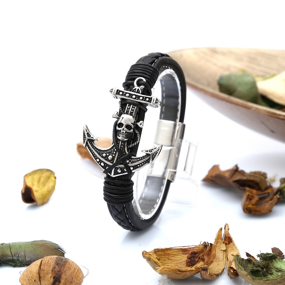 Toptan Kuru Kafa Çapa 316L Ayar Çelik Ve Orjinal Deri Billeklik Fiyatları