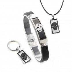 Kuru Kafa Desenli Bileklik Kolye Anahtarlık Set