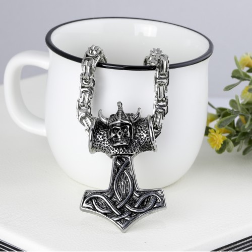 Kuru Kafalı Thor Çekici Çelik Kolye Ucu