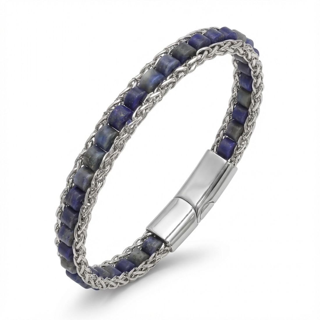 Men's Natural Stone Steel Bracelet 14042