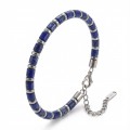 Lapis Lazuli Taşlı Erkek Bileklik – Ayarlanabilir Çelik Papağan Kilit