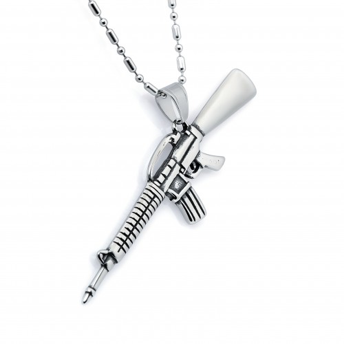 M4A1 Makinalı Tüfek Çelik Kolye Ucu