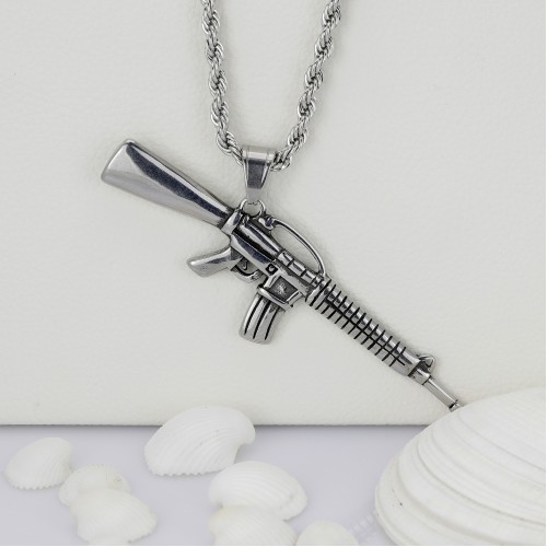 M4A1 Makinalı Tüfek Çelik Kolye Ucu