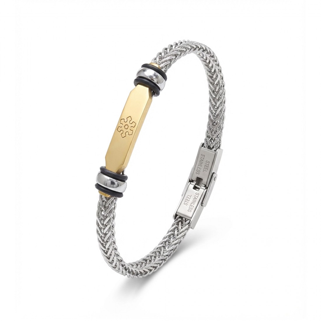 Maltese Cross Çelik Hasır Örgülü Ayarlanabilir Bileklik