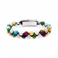 Manyetik Kilitli Karışık Akik Çakra Bileklik