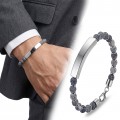 Men's Natural Stone Steel Bracelet 14143