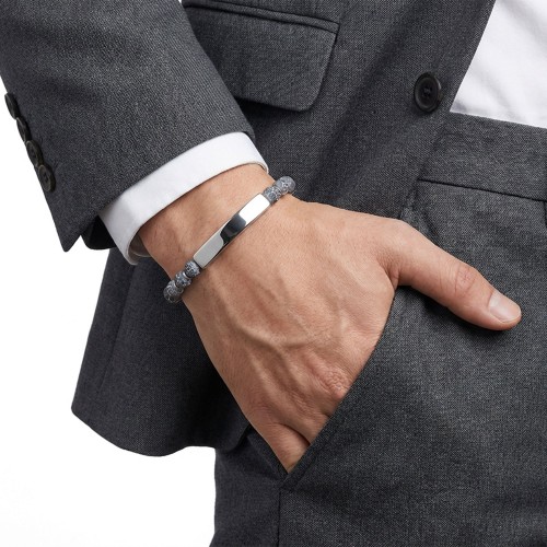 Men's Natural Stone Steel Bracelet 14143