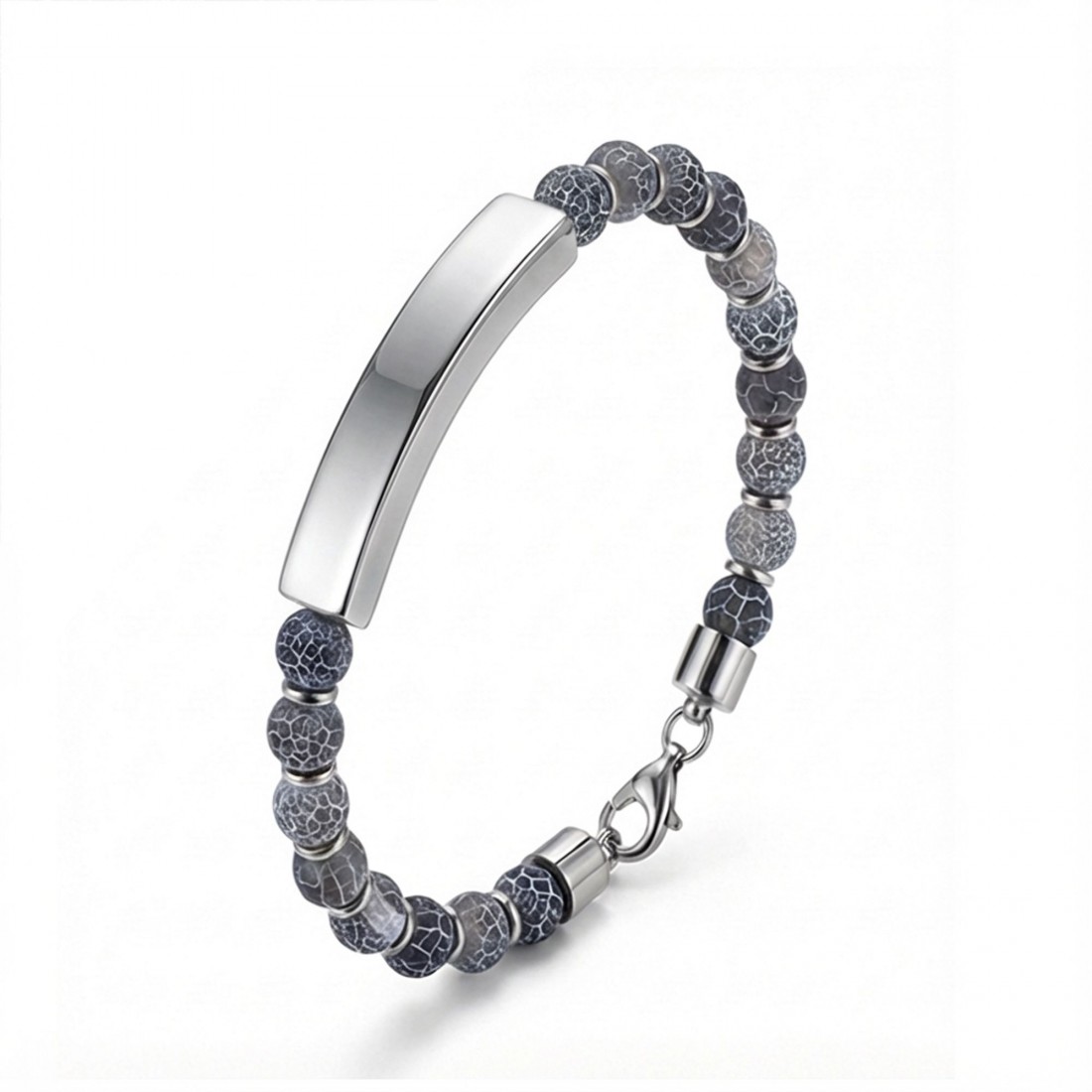 Men's Natural Stone Steel Bracelet 14143