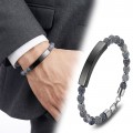 Men's Natural Stone Steel Bracelet 14145