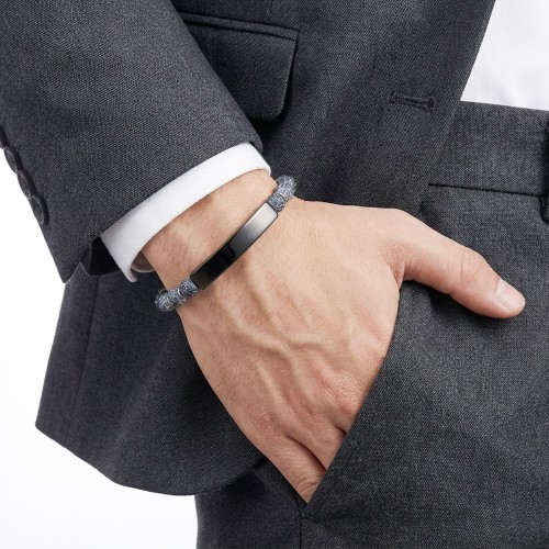 Men's Natural Stone Steel Bracelet 14145