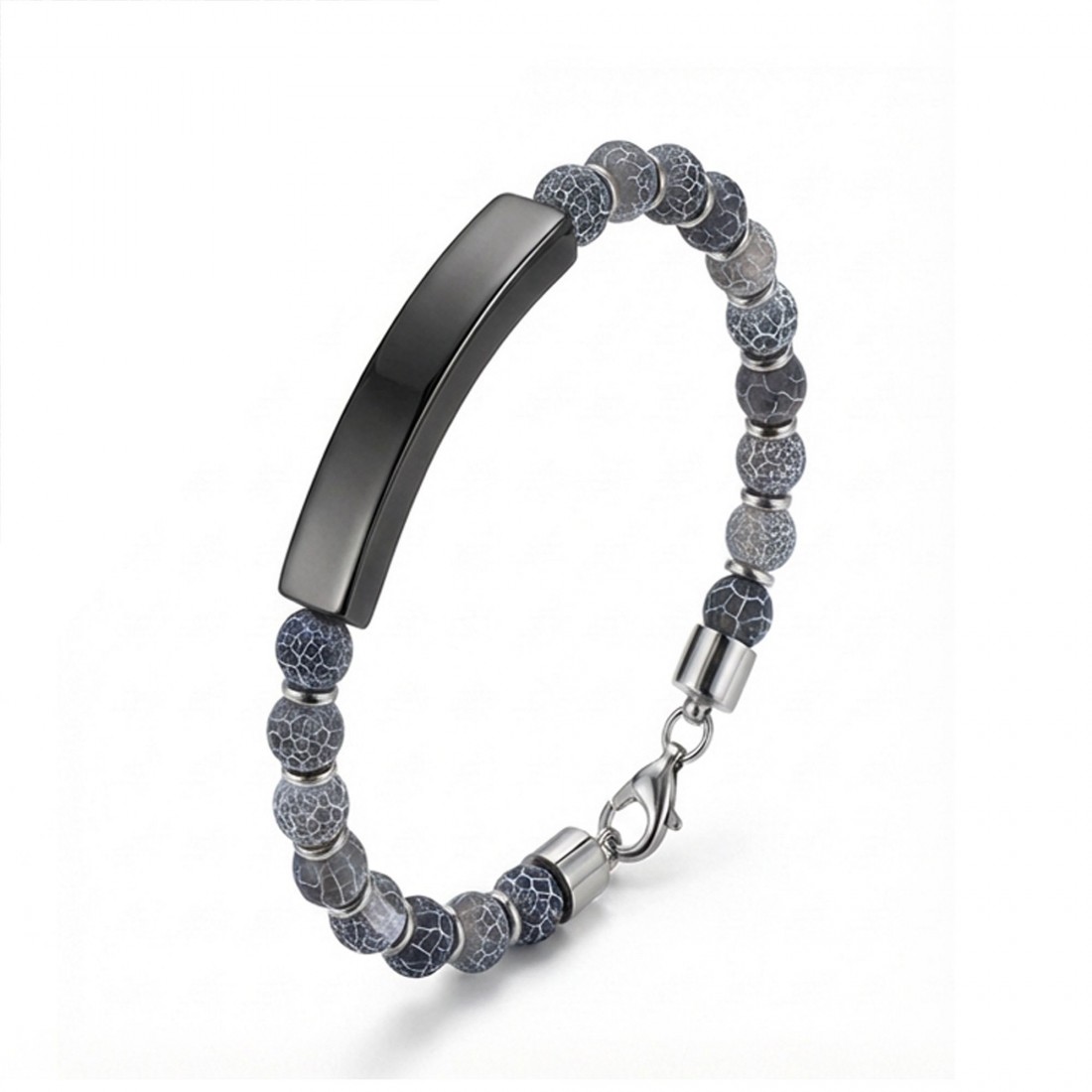 Men's Natural Stone Steel Bracelet 14145