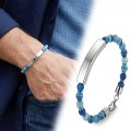 Men's Natural Stone Steel Bracelet 14205