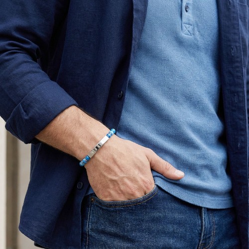 Men's Natural Stone Steel Bracelet 14205