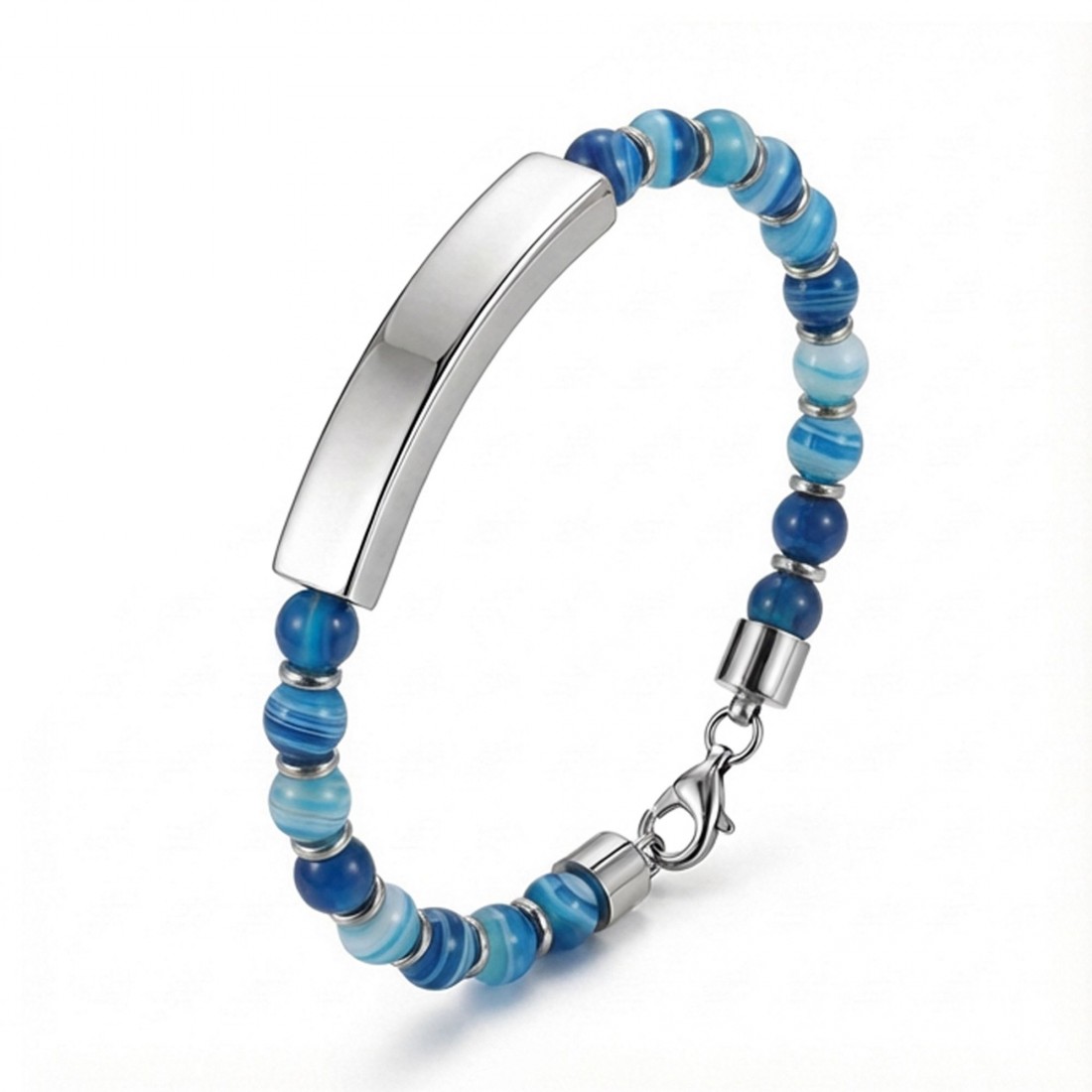 Men's Natural Stone Steel Bracelet 14205