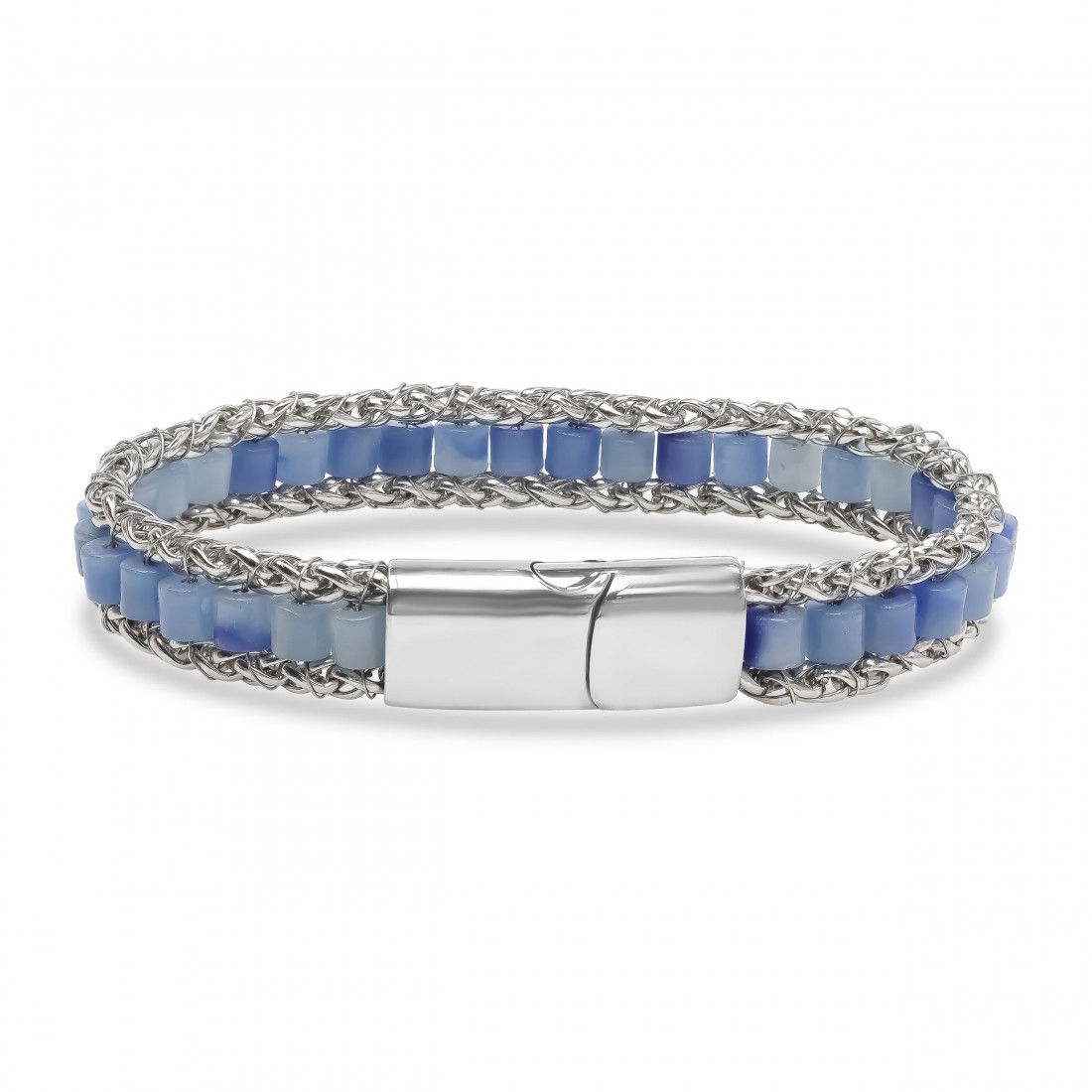 Men's Natural Stone Steel Bracelet 14048