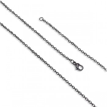 Minik Boy Siyah Çelik Zincir Kolye 0.5mm