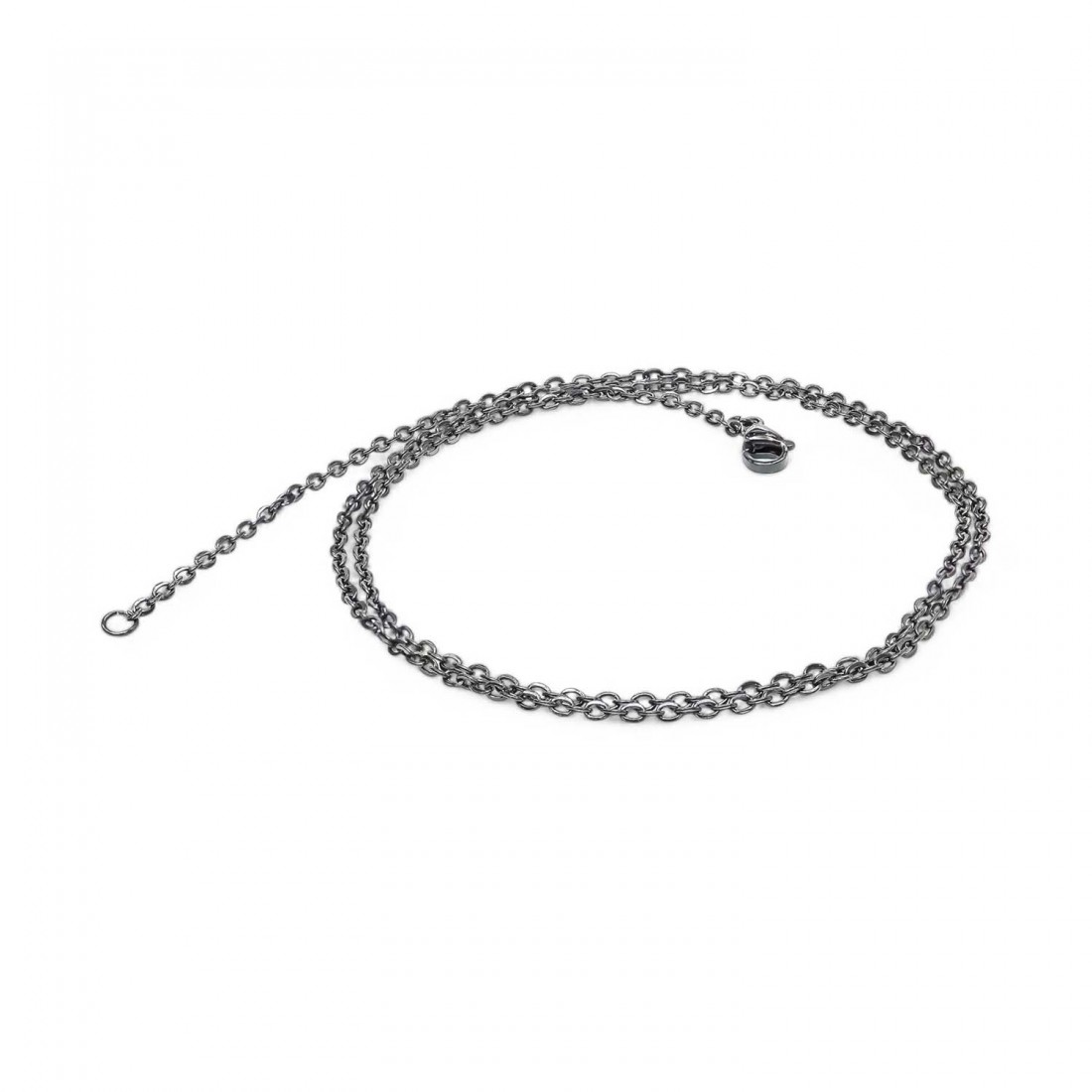 Minik Boy Siyah Çelik Zincir Kolye 0.5Mm