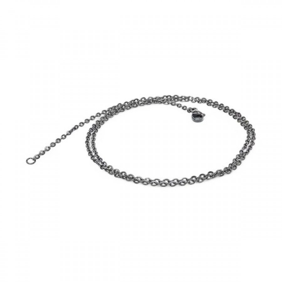 Minik Boy Siyah Çelik Zincir Kolye 0.5Mm