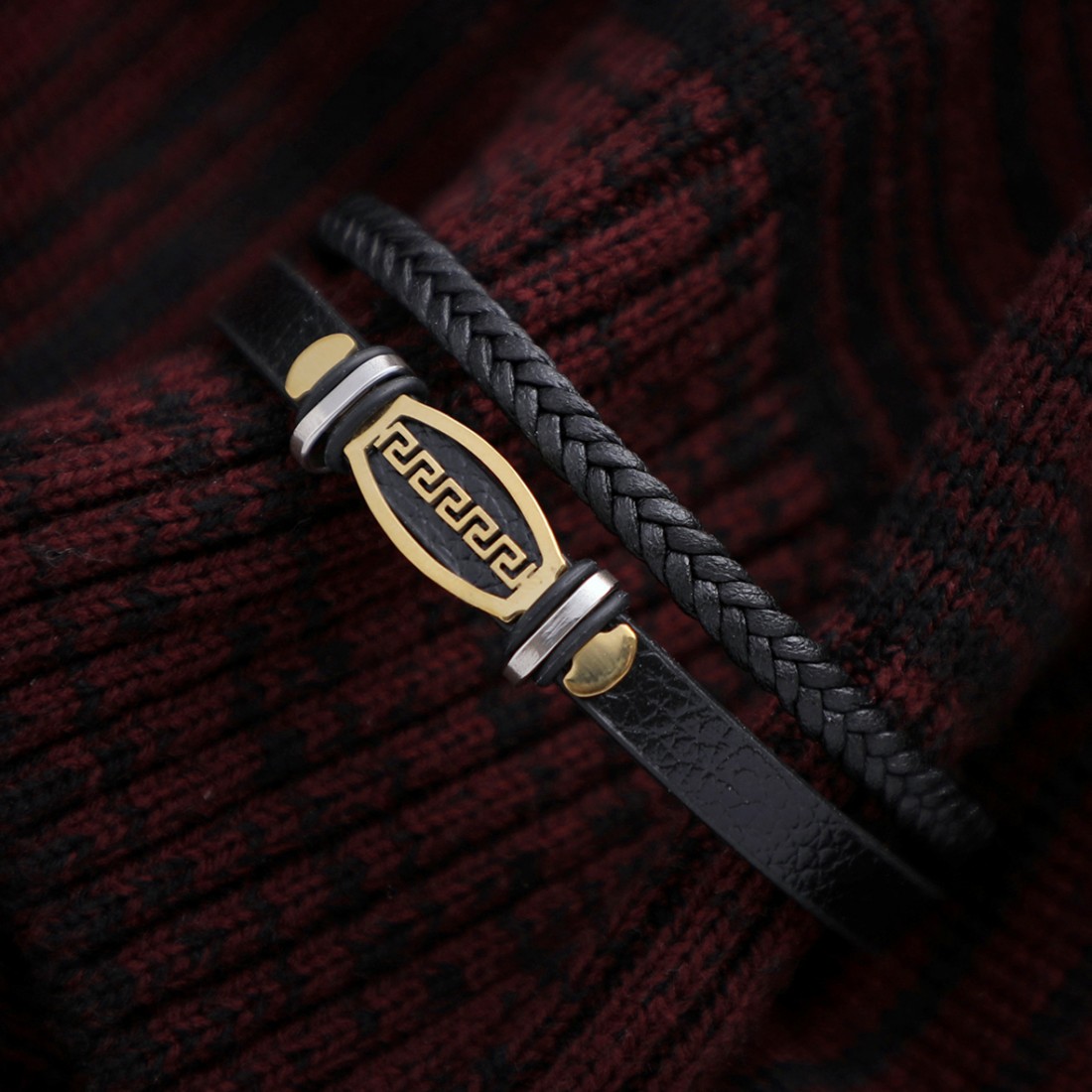 Toptan Motifli Salaç Çelik Deri Bileklik Fiyatları