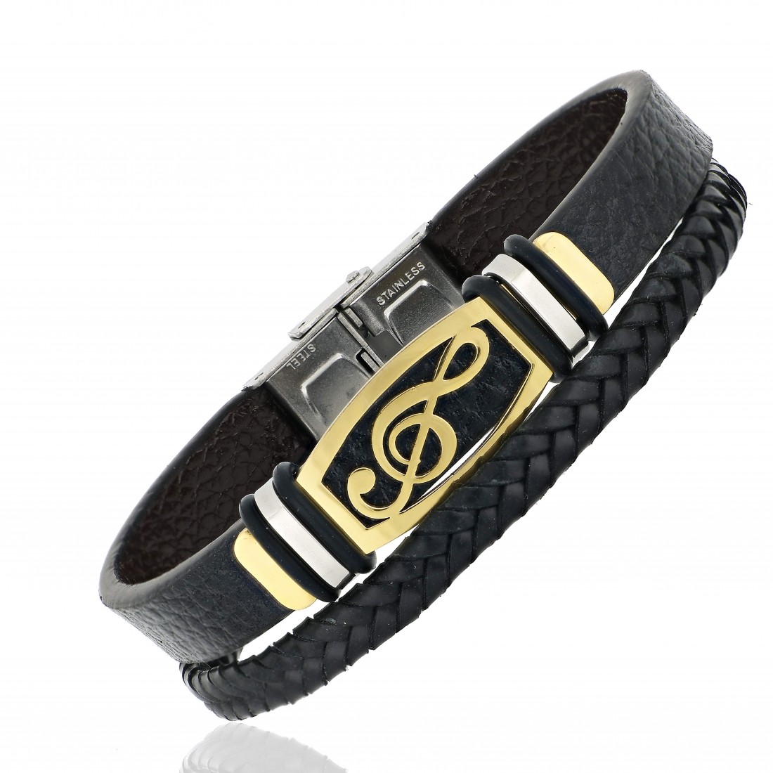 Toptan Nota Sol Anahtarı Çoklu Deri Ve Çelik Bileklik Fiyatları