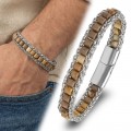 Men's Natural Stone Steel Bracelet 14039