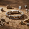 Men's Natural Stone Steel Bracelet 14039