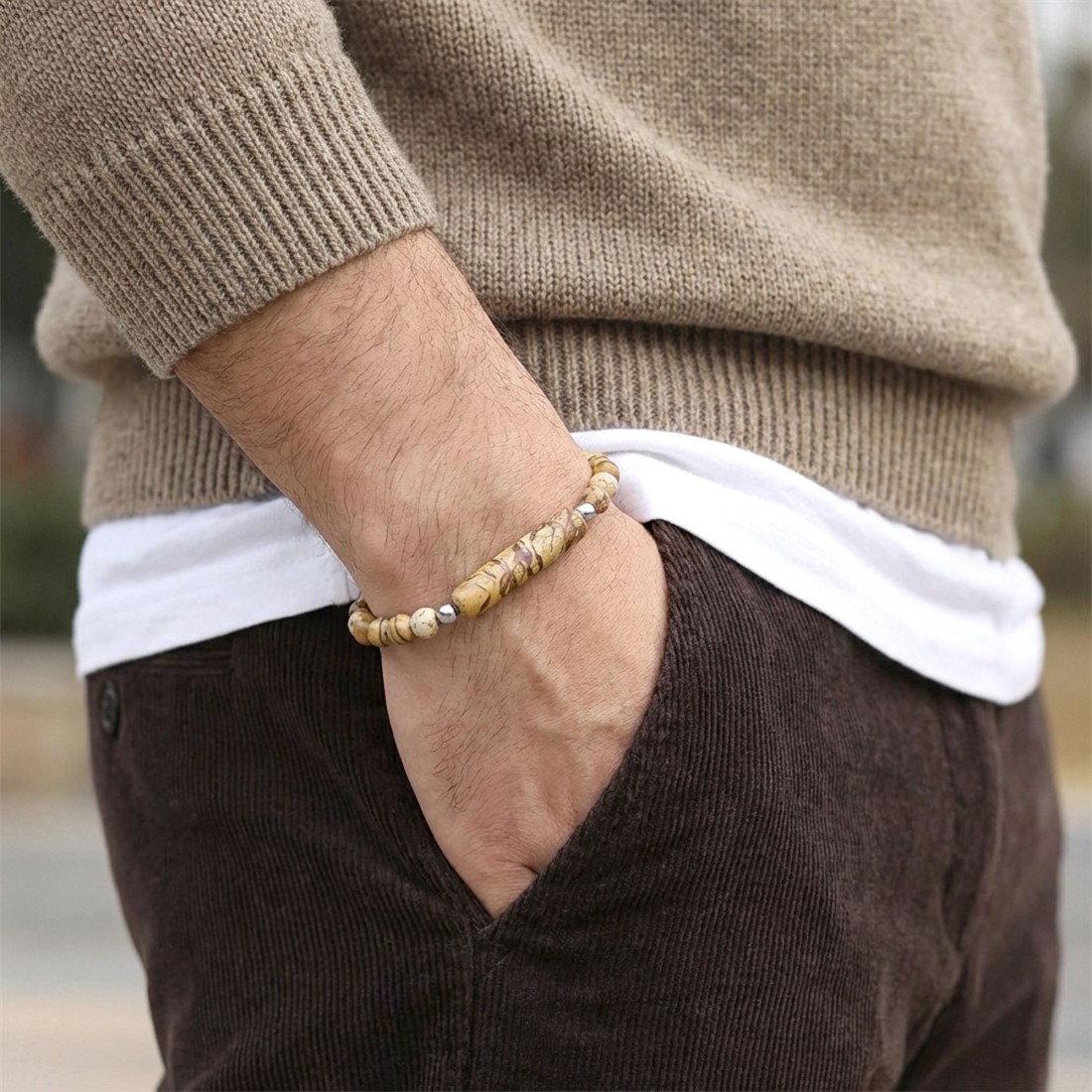 Odun Jasper Taşı Bileklik – Toptan Satış