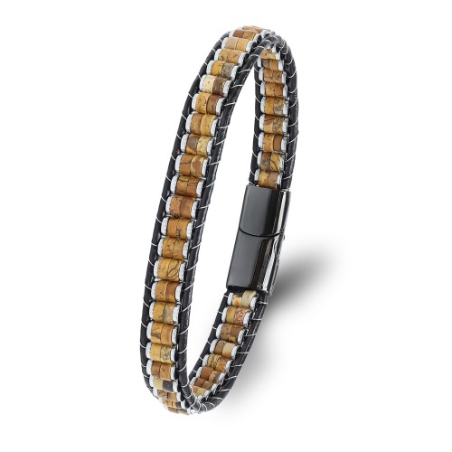 Men's Natural Stone Steel Bracelet 13604