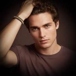 Odun Jasper & Hematit Çelik Örgülü Deri Bileklik