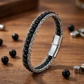 Men's Natural Stone Steel Bracelet 14033