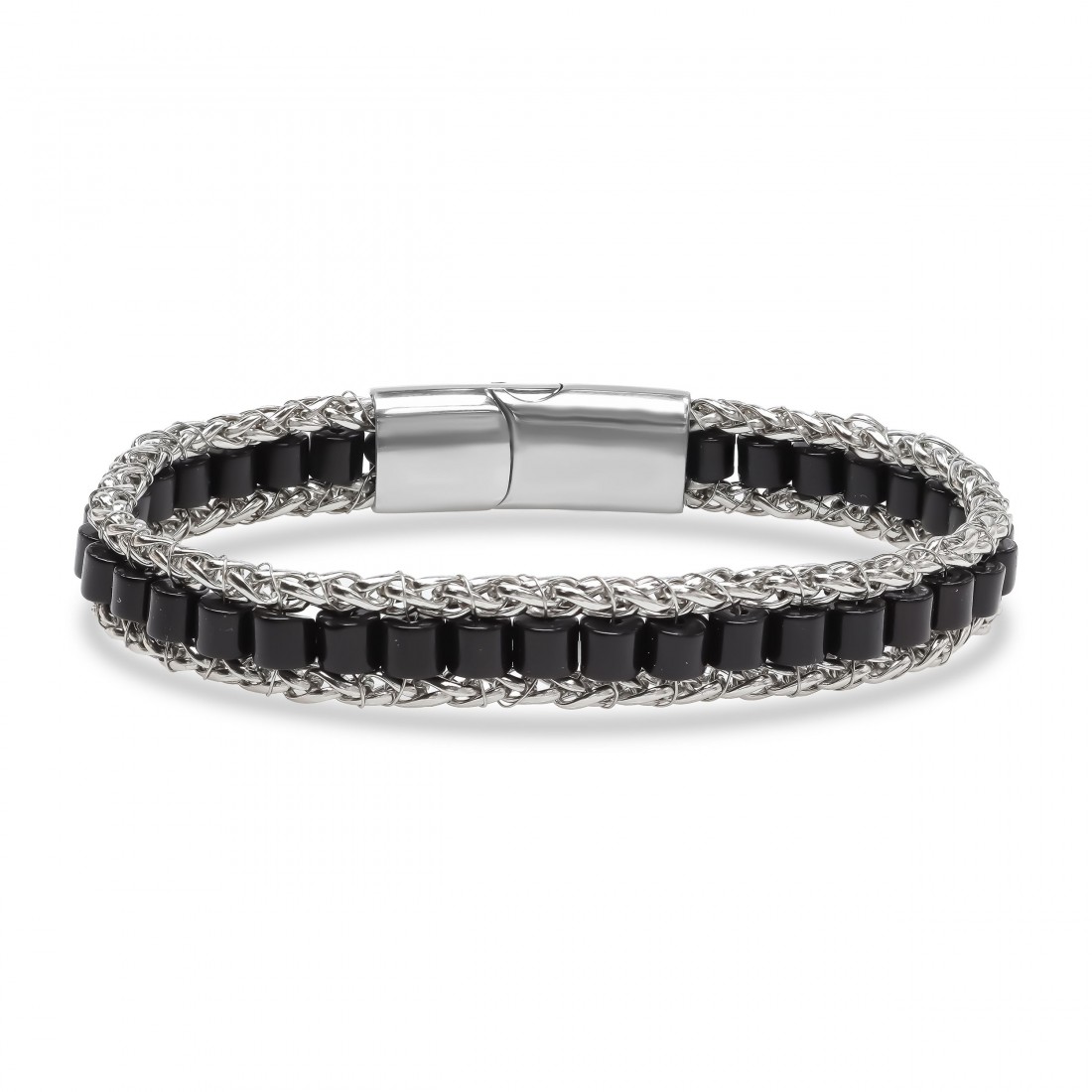 Men's Natural Stone Steel Bracelet 14033