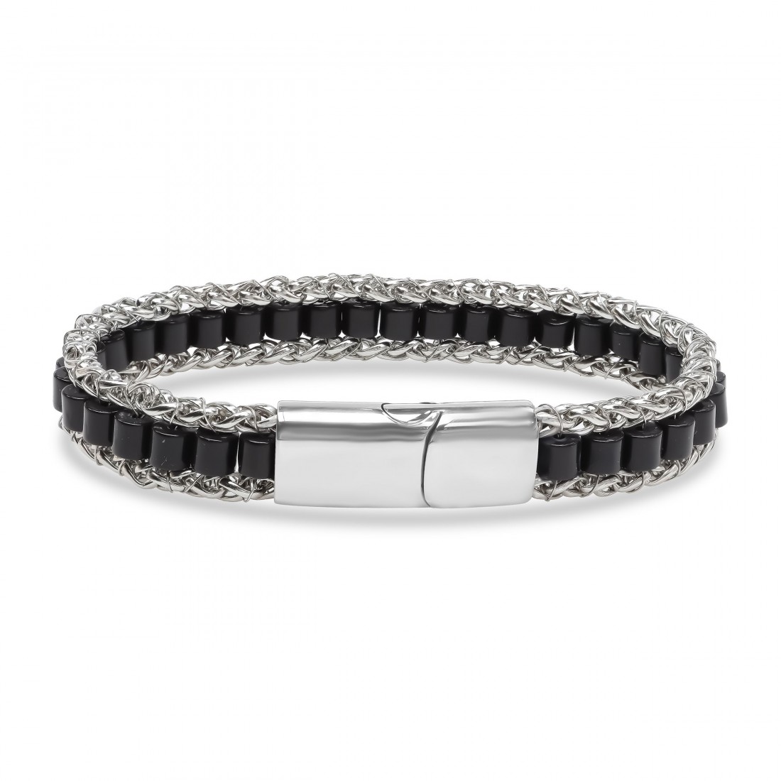 Men's Natural Stone Steel Bracelet 14033