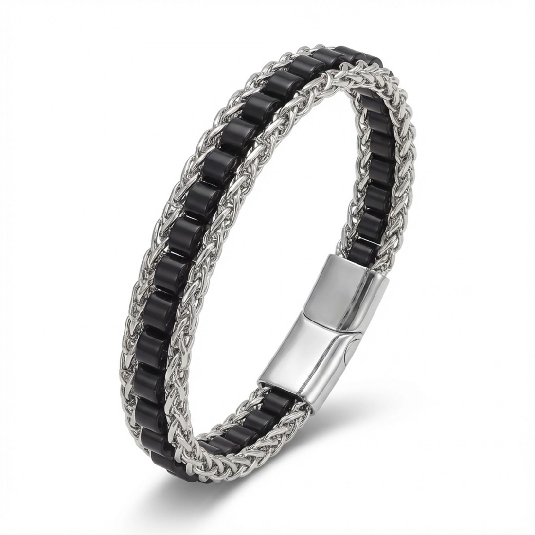 Men's Natural Stone Steel Bracelet 14033