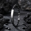 Men's Natural Stone Steel Bracelet 14129