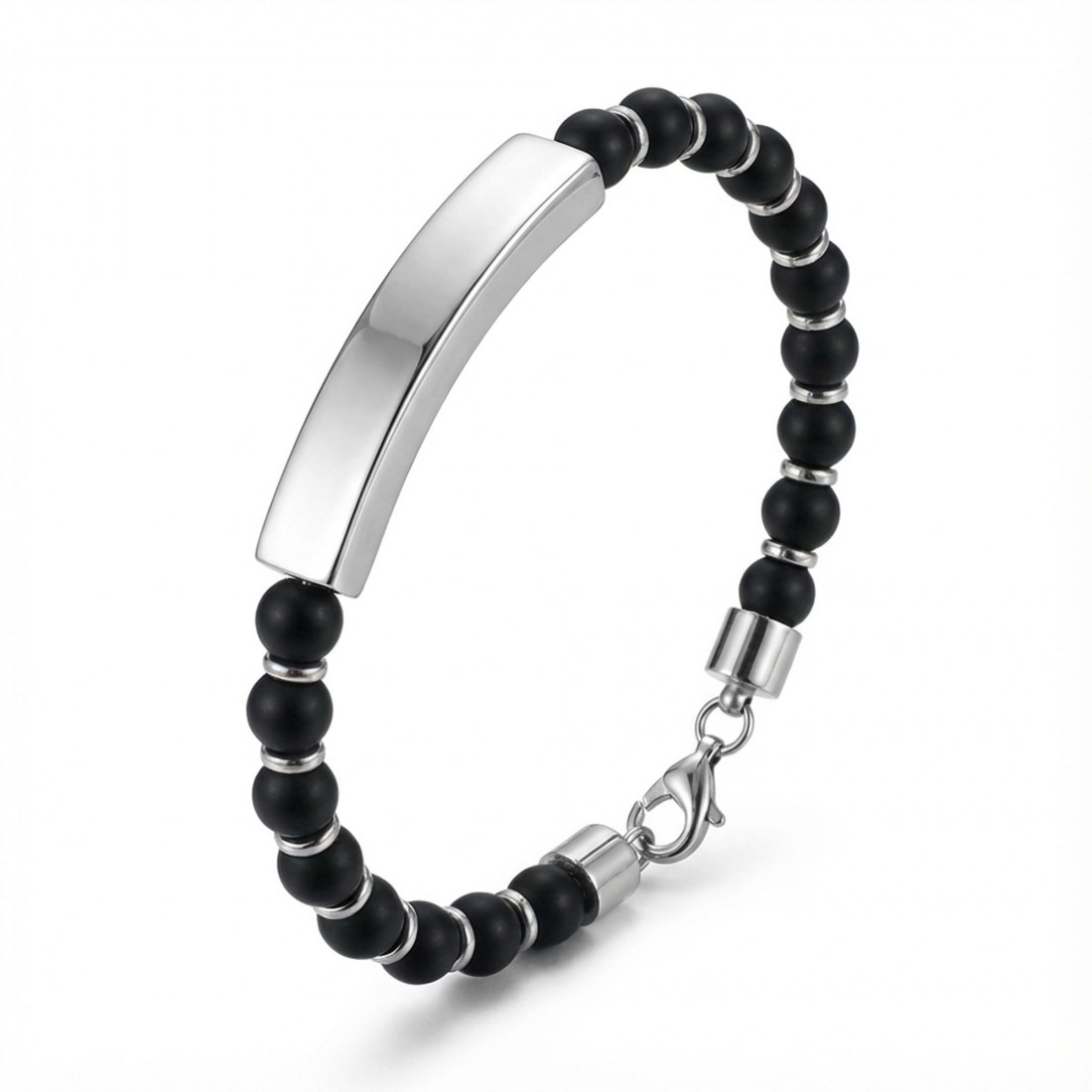 Men's Natural Stone Steel Bracelet 14129