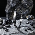 Men's Natural Stone Steel Bracelet 14147