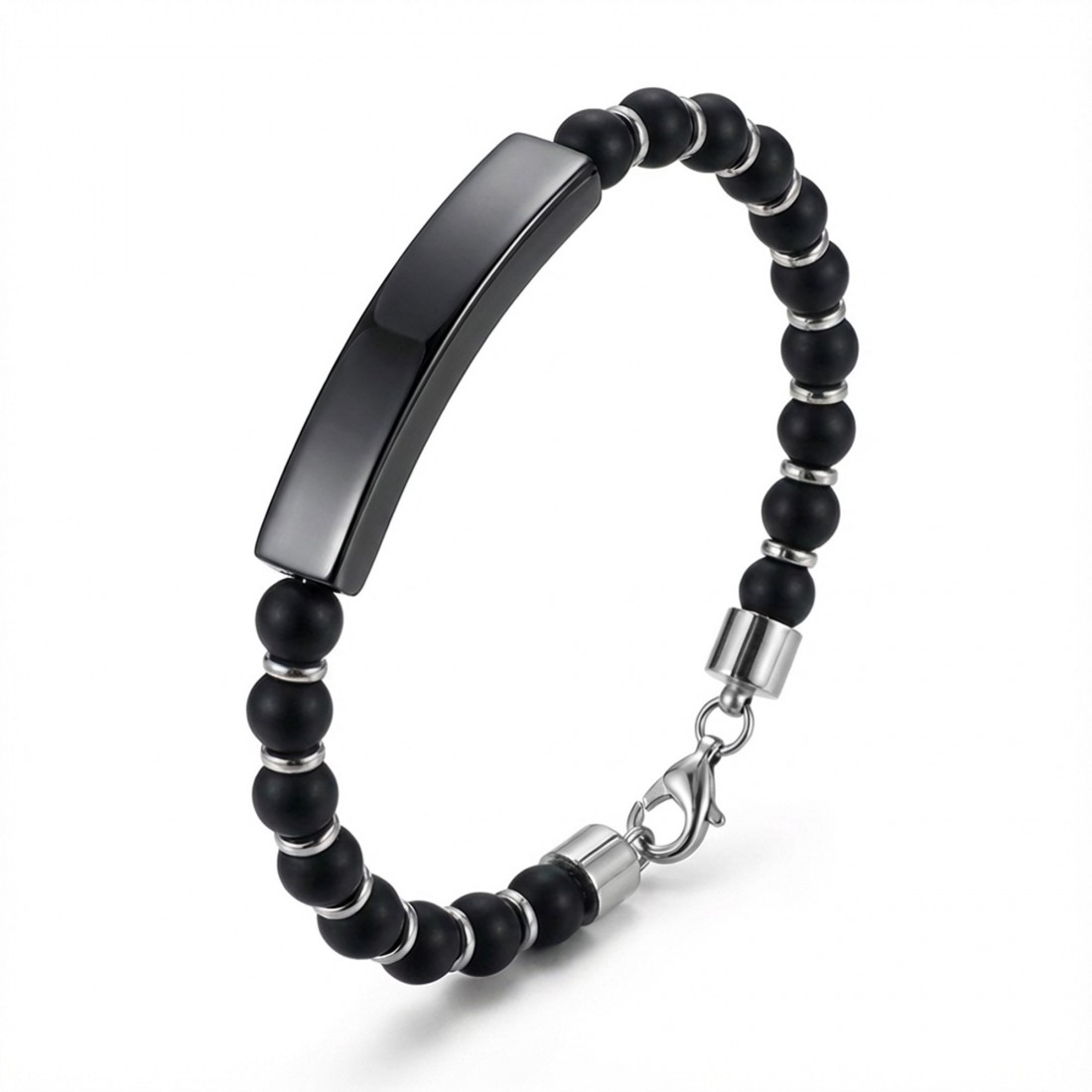 Men's Natural Stone Steel Bracelet 14147