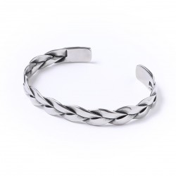 Örgülü Cuf Çelik Bileklik