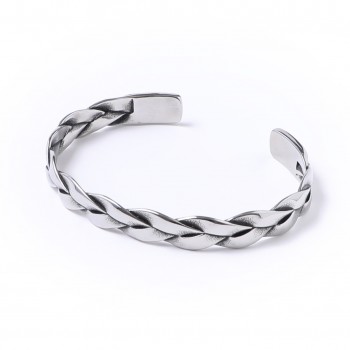 Örgülü Cuf Çelik Bileklik